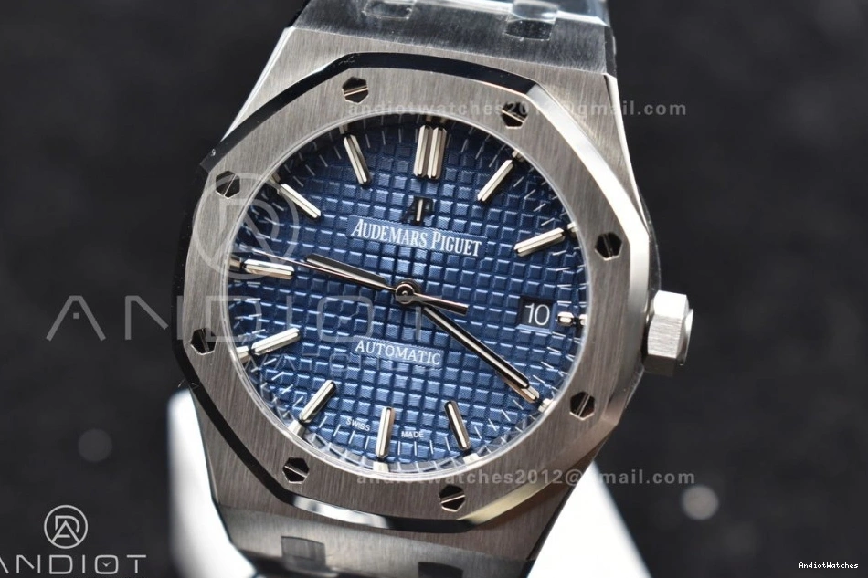 Clone SA3120 SS Edition 15450 37mm Bracelet Super Oak ZF Textured BestValue Blue Royal 1:1 Best Dial on 1029 SS 0817